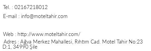 Ava Motel Tahir telefon numaralar, faks, e-mail, posta adresi ve iletiim bilgileri